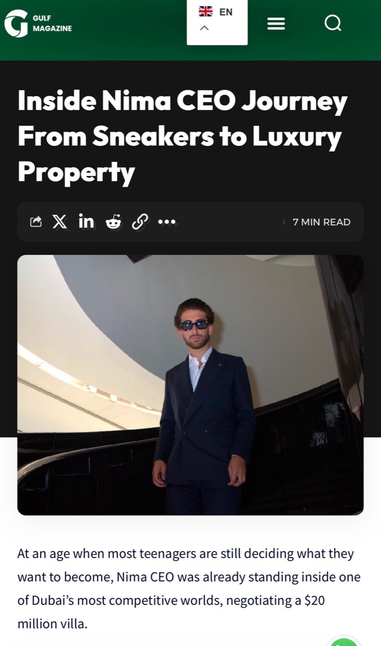 Gulf Magazine report on Nima CEO and the Dubai property transaction